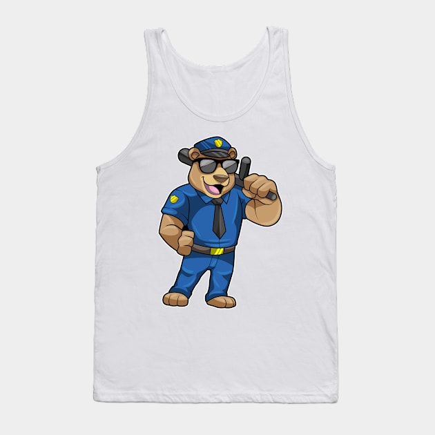 Bear as Police officer with Police uniform & Baton Tank Top by Markus Schnabel